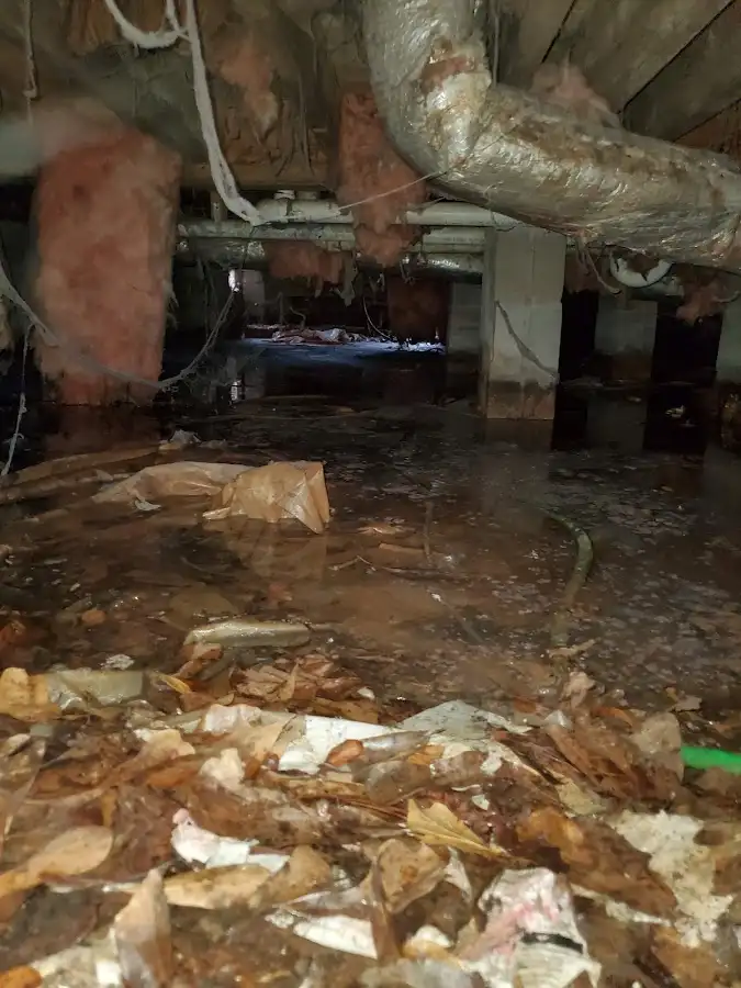 Crawl space flood assessment for Commercial Water Damage Restoration in Cecil